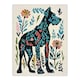 image 3 of Great Dane Dog Lover Floral Folk Art Pattern Black Framed Wall Art Print A4