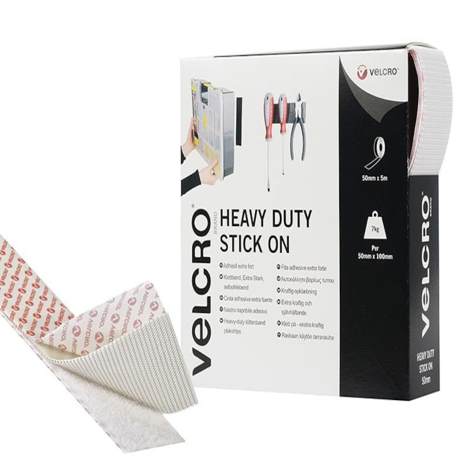 Velcro Brand Velcro Brand Heavy-Duty Stick On Tape 50Mm X 5M White