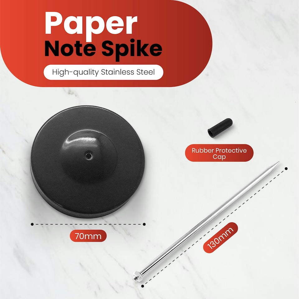 image 1 of Pack of 3 Paper Spike Note Metal Holder Suitable for Restaurant Kitchen Order Rod Retail Office Hotel