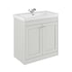 image 1 of Balterley Floor Standing 2 Door Unit with Classic Basin 1 Tap Hole | White | 800 x 800 x 453mm