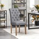 image 2 of Yaheetech Set of 2 Classic PU Leather Dining Chairs Grey | Dark Grey