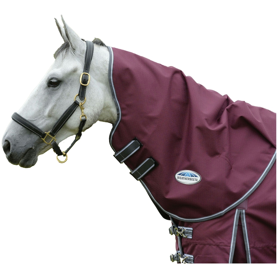 image 1 of Weatherbeeta Comfitec Plus Dynamic II Detachable Neck, Standard-Neck Midweight 220g Horse Neck Rug - Maroon/Grey - Pony