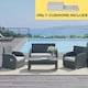 image 10 of Outsunny 3PCs Rattan Garden Seat Cushions Pads for Patio Furniture, Grey 