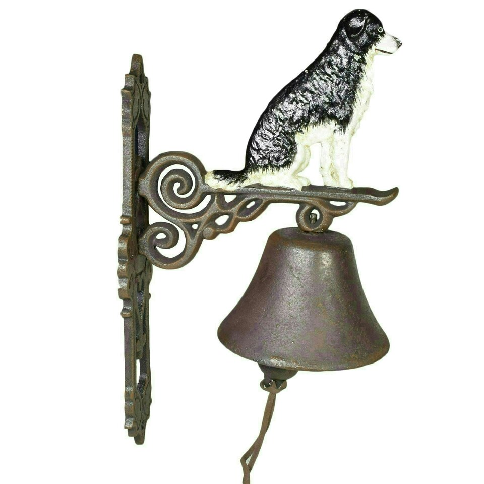 image 1 of Border Collie Sheepdog Bell Dog Gate Farm Cast Iron Sign Plaque Door Wall House