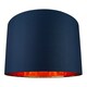 image 1 of Modern Midnight Blue Cotton 16 Inch Floor-Pendant Lamp Shade with Shiny Copper Inner | Blue