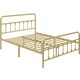 image 2 of Yaheetech Full Classic Iron Platform Bed with High Headboard and Footboard Antique Gold