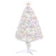 image 1 of HOMCOM 2.5ft Prelit Artificial Christmas Tree for Tabletop with Multicoloured Fibre Optics Small Xmas Decoration  White