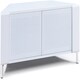 image 7 of MDA Designs CORVUS Corner-Friendly Gloss White Contemporary Cabinet with White Profiles White BeamThru Glass Doors Suitable for Flat Screen TVs up to 50" White