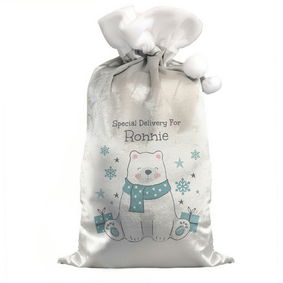 image 1 of Personalised Polar Bear Christmas Sack