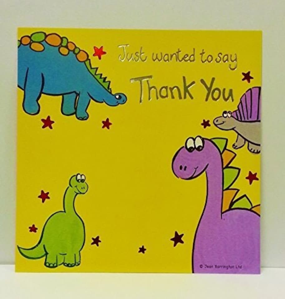 image 1 of Pack of 10 Thank You Dinosaur Design Card Sheets Birthday Party