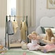 image 2 of AIYAPLAY Kids Clothes Rail with Hangers, Base Shelf for Girls, Boys, Green