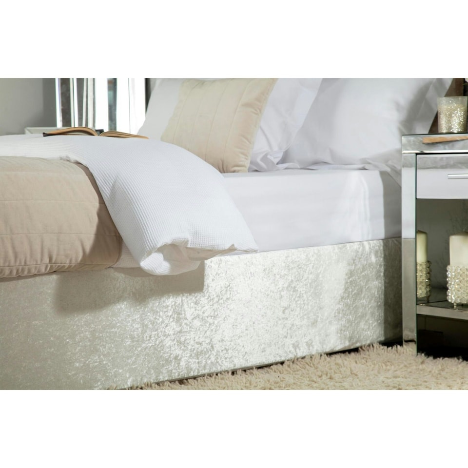 image 1 of Belledorm Divan Crushed Velvet Base Wrap - Champagne - King