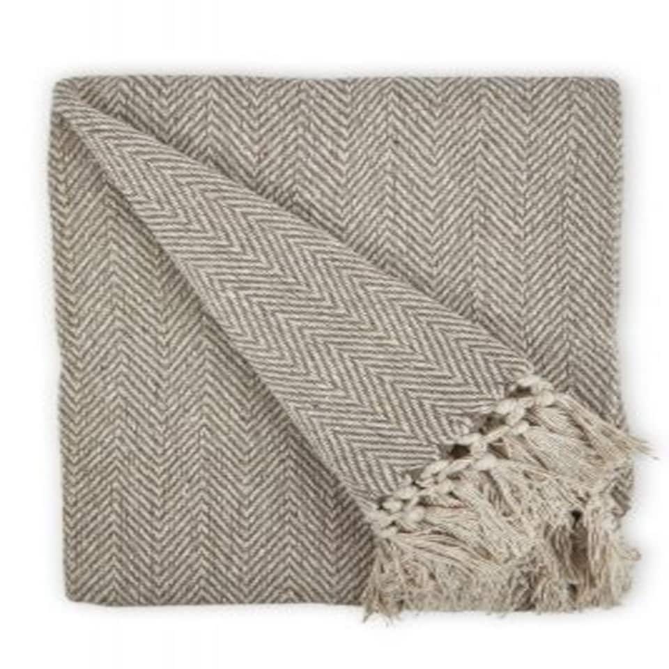 image 1 of Hartley Collection Recycled Cotton Throw in Natural (50" x 60")