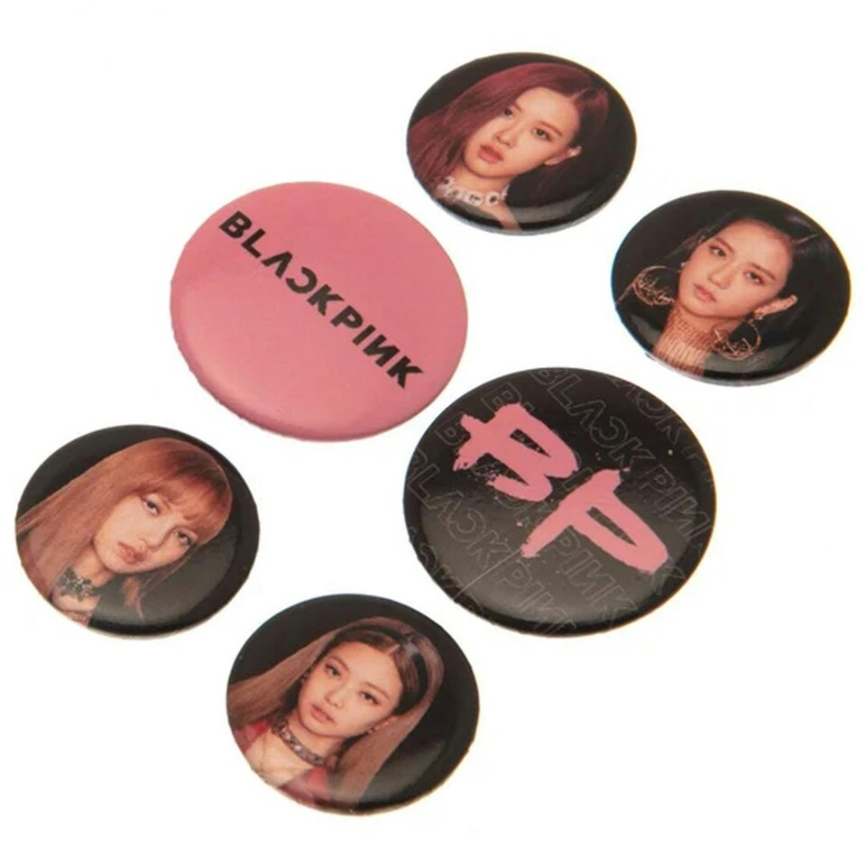 image 1 of BlackPink Badge Set (Pack of 6) - Multicoloured - One Size