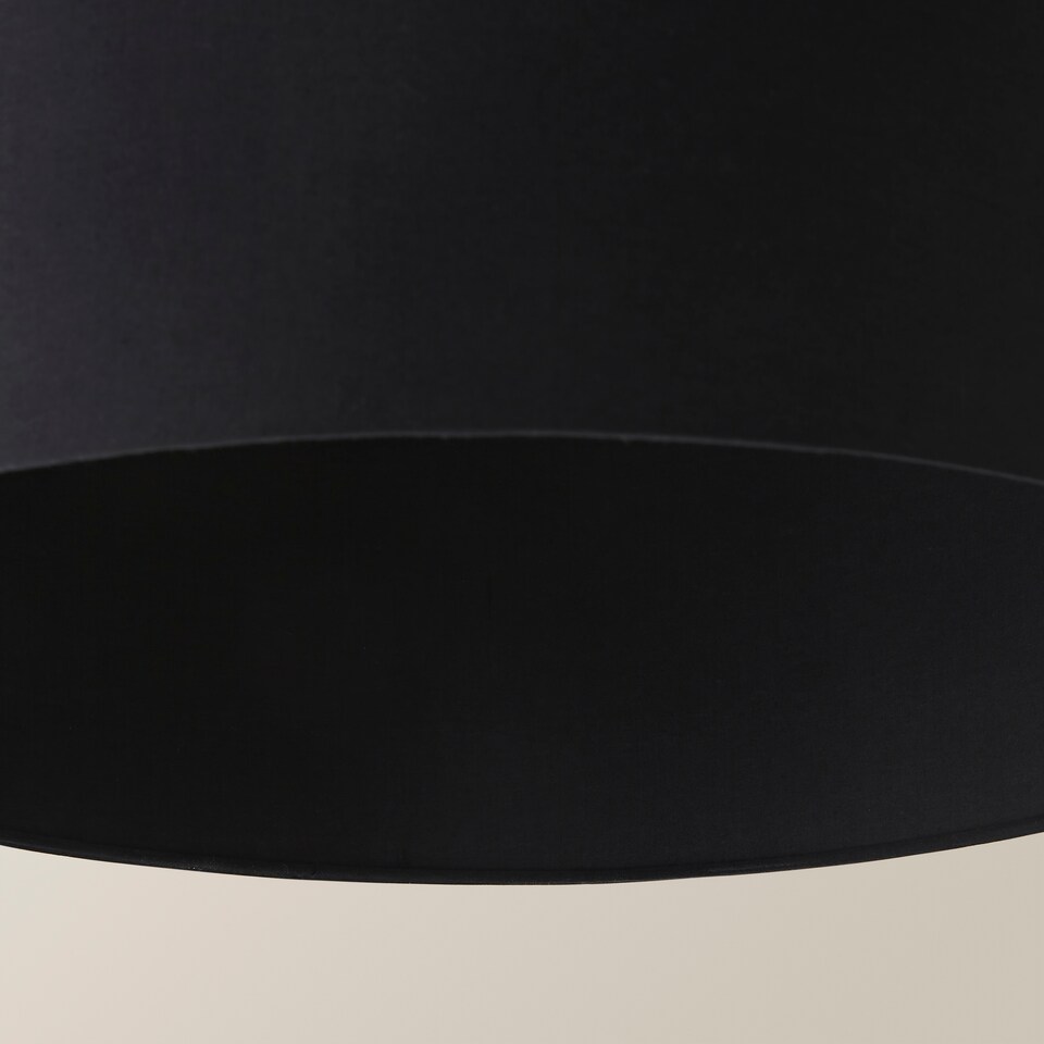 image 1 of ValueLights Reni Black Fabric Large Drum Shade | Black