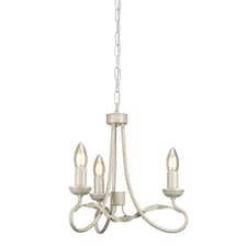 Olivia Chandelier 3 Light Ivory, Gold Finish, E14