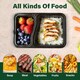 image 4 of 32oz Black 2 Compartment Meal Prep Containers With Lid Plastic Microwave Safe Food Storage Box 10pc