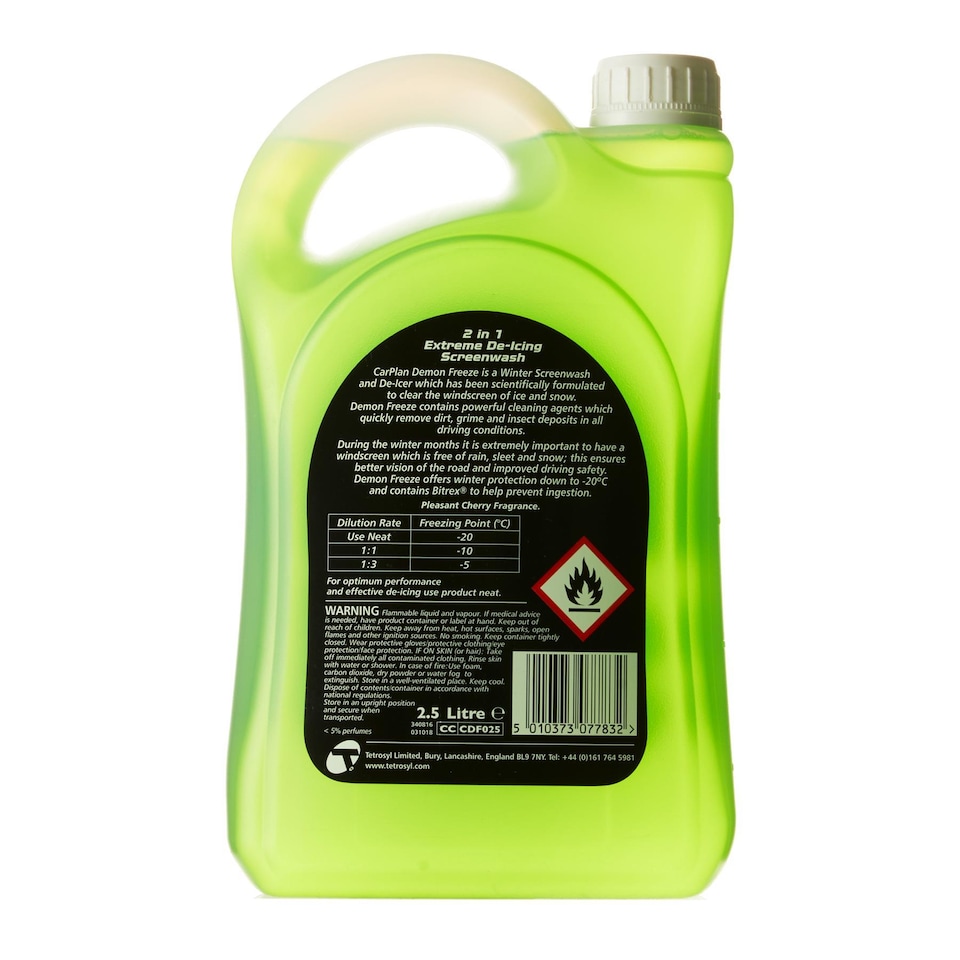 image 1 of Screen Wash Windscreen Fluid De-Icer CarPlan Demon Winter Freeze -20 2.5L x3
