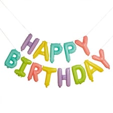 Pastel Colour Happy Birthday Air Fill Foil Letter Balloon Kit 40cm | Multi