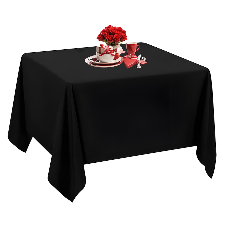 image 1 of Square Tablecloth Polyester, Premium Linen Table Cover - 54" x 54"