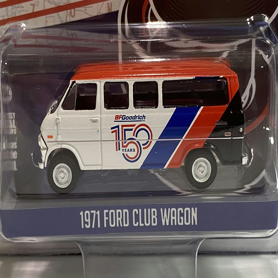 image 1 of 1971 Ford Club Wagon BTGoodrich 150 Years 1:64 Scale Greenlight 41110C