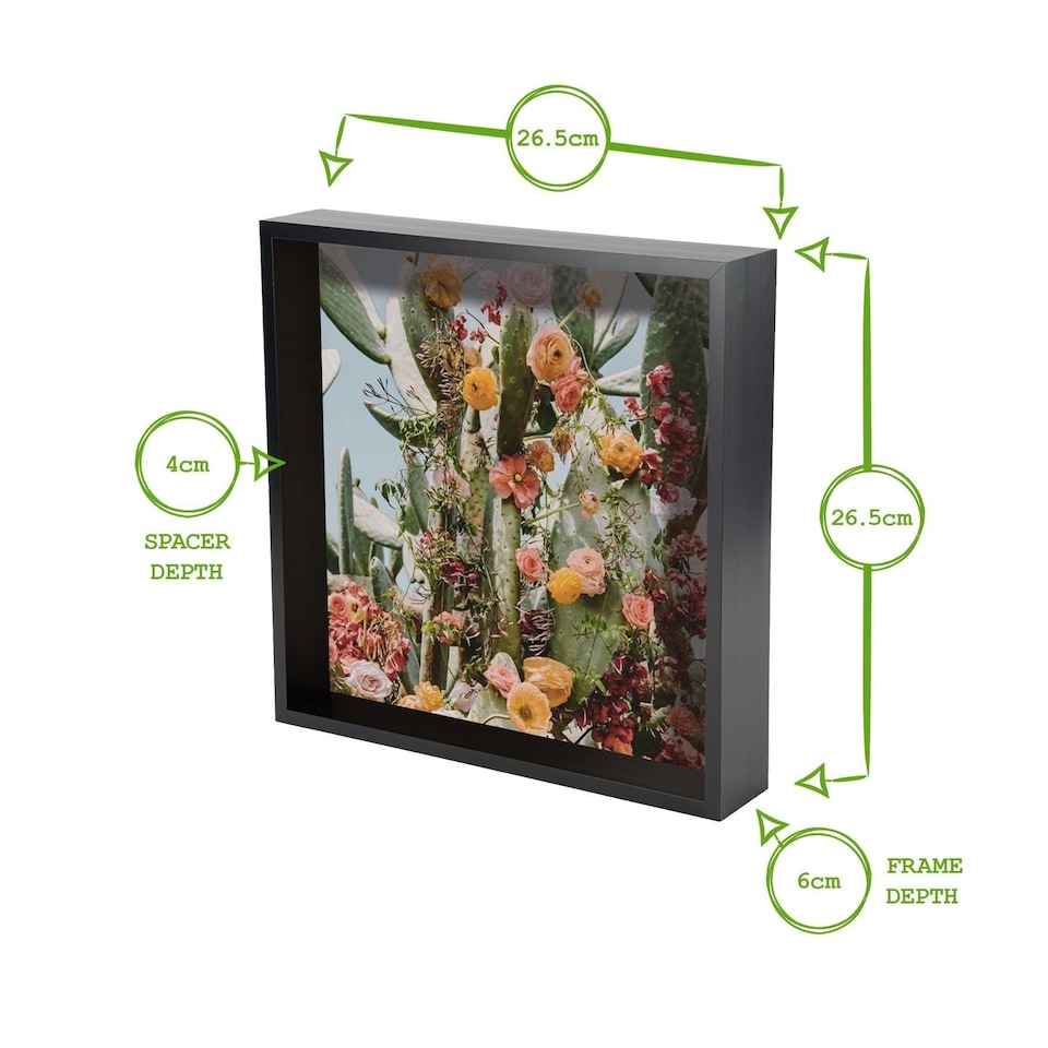 image 1 of Nicola Spring 3D Deep Box Photo Frame - 10 x 10" - White
