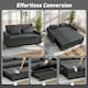 image 3 of HOMCOM 2 Seater Sofa Bed, Convertible Pull Out Bed Settee, Charcoal Grey | Grey | Charcoal grey