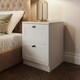 image 3 of FWStyle Artus Shaker 2 Drawer Bedside Table Nightstand Matt White