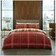 image 1 of VELVETIO Bardsley Check Printed Duvet Cover Set Reversible Polycotton Beddings Red | Double
