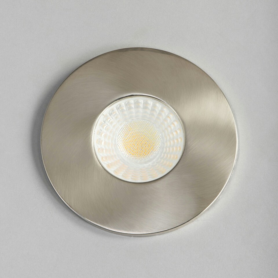image 1 of BHS Nate LED Fixed Fire Rated IP65 Recessed Spotlight | Silver | Satin Nickel | 1