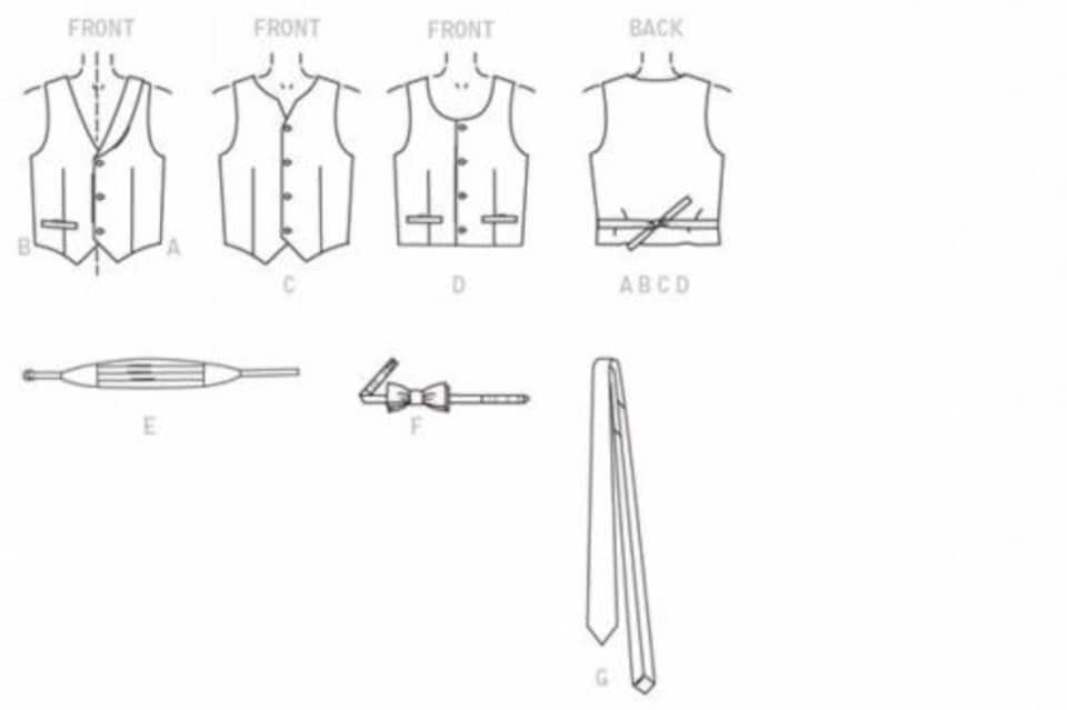 image 1 of McCall's 7223 Paper Sewing Pattern – Children’s Waistcoats & Ties, UK Sizes 10–12–14, Intermediate