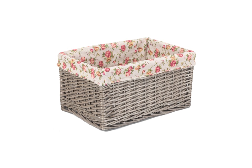 image 1 of Wicker Large Antique Wash Garden Rose Willow Storage Baskets | Multi | Garden Rose