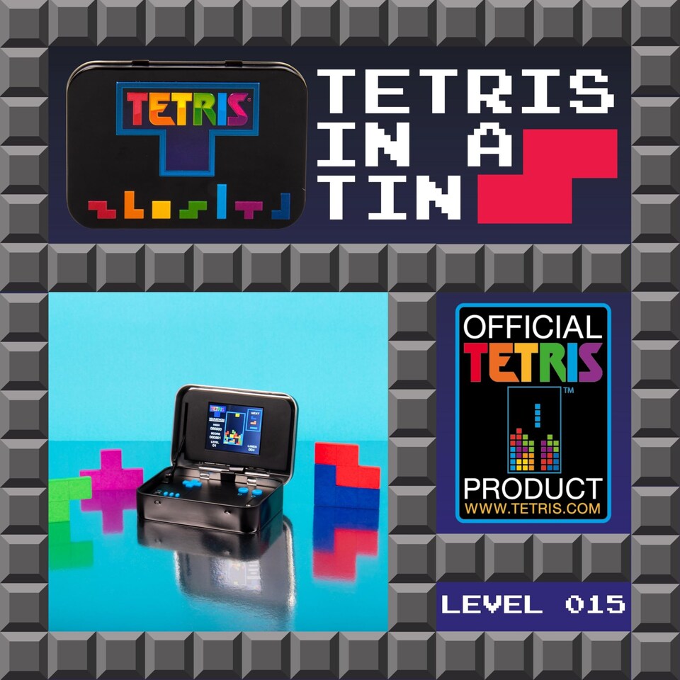 image 1 of Tetris Arcade in a Tin Colour Handheld Game with 2.4" Screen