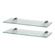 image 2 of Harbour Housewares Floating Glass Wall Shelves - 50cm - Pack of 2 | Clear | Clear