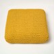 image 3 of Homescapes Yellow Square Cotton Knitted Pouffe Floor Cushion | Yellow | 70 x 20 cm