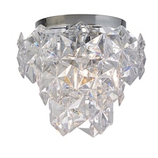 Rhia 3 Light Clear Flush Ceiling Light