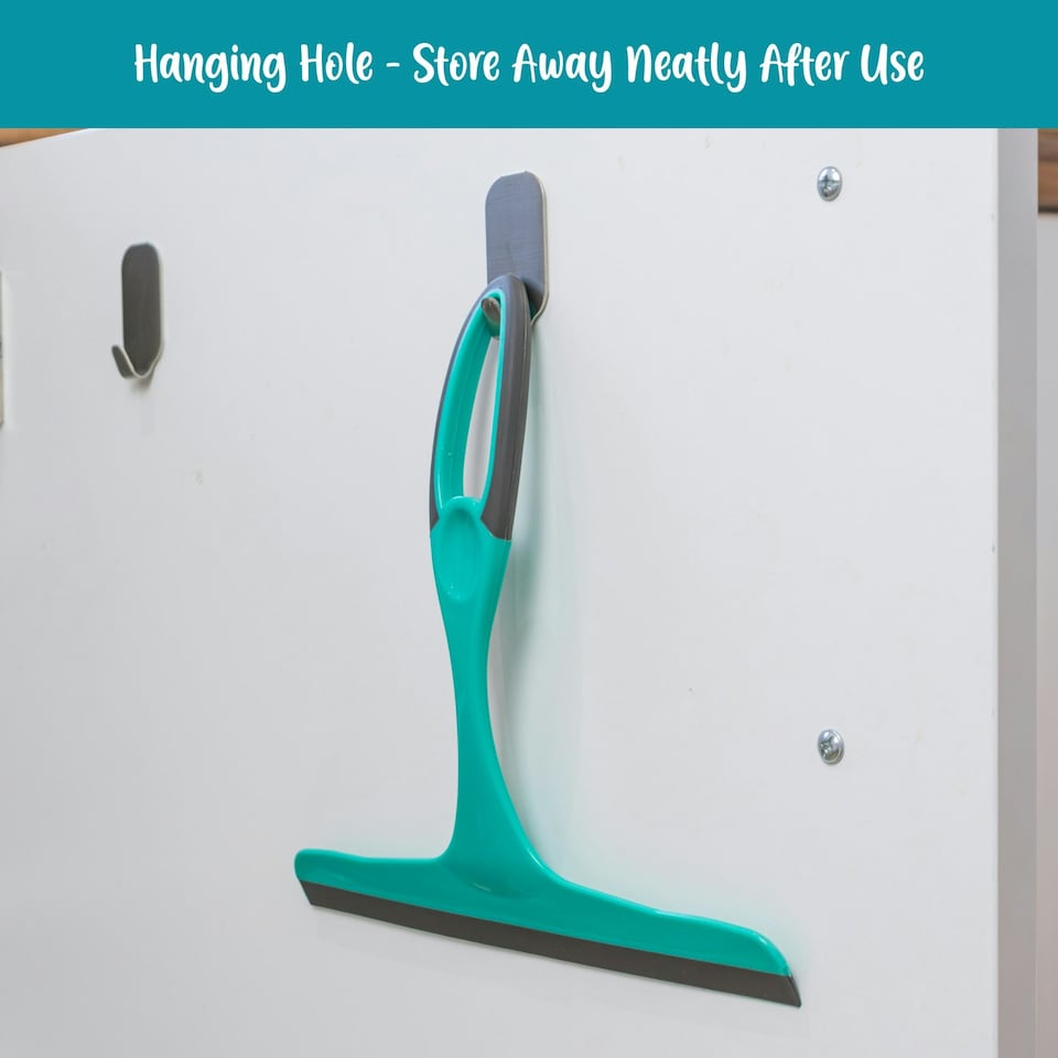 image 1 of JVL Rubber Hand Held Wiper Blade Window Squeegee, Turquoise