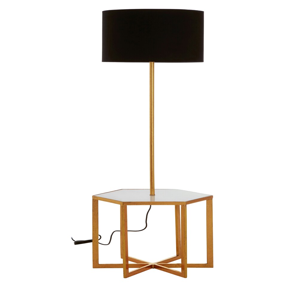 image 1 of Interiors by Premier Floorstanding Lamp, Adjustable Modern LED Standing Light, Slim Metal Frame Floor Lamp for Living Room Gold
