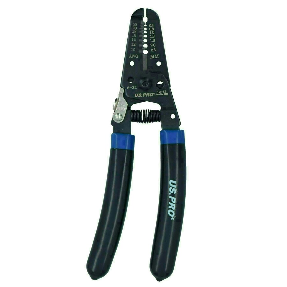 image 1 of 7" Curved Handle Electrical Wire Strippers and Cutters for Wire 0.6mm - 2.6mm