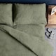 image 1 of Silentnight Teddy Fleece Duvet Cover and Pillowcase Set, Sage Green, Single