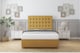 image 2 of Sloomy Alabama Mustard Plush Divan Bed Base 2 Drawers Same Side With 54 Inch Floor Standing Headboard | Gold | Mustard | Small Single | 1