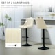 image 3 of HOMCOM Bar Stools Set of 2 Adjustable Swivel Bar Chairs with Backrest Cream | Beige
