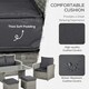 image 4 of Outsunny 6 PCS Outdoor Rattan Sofa Furniture Sets with Footstool Cushions Grey