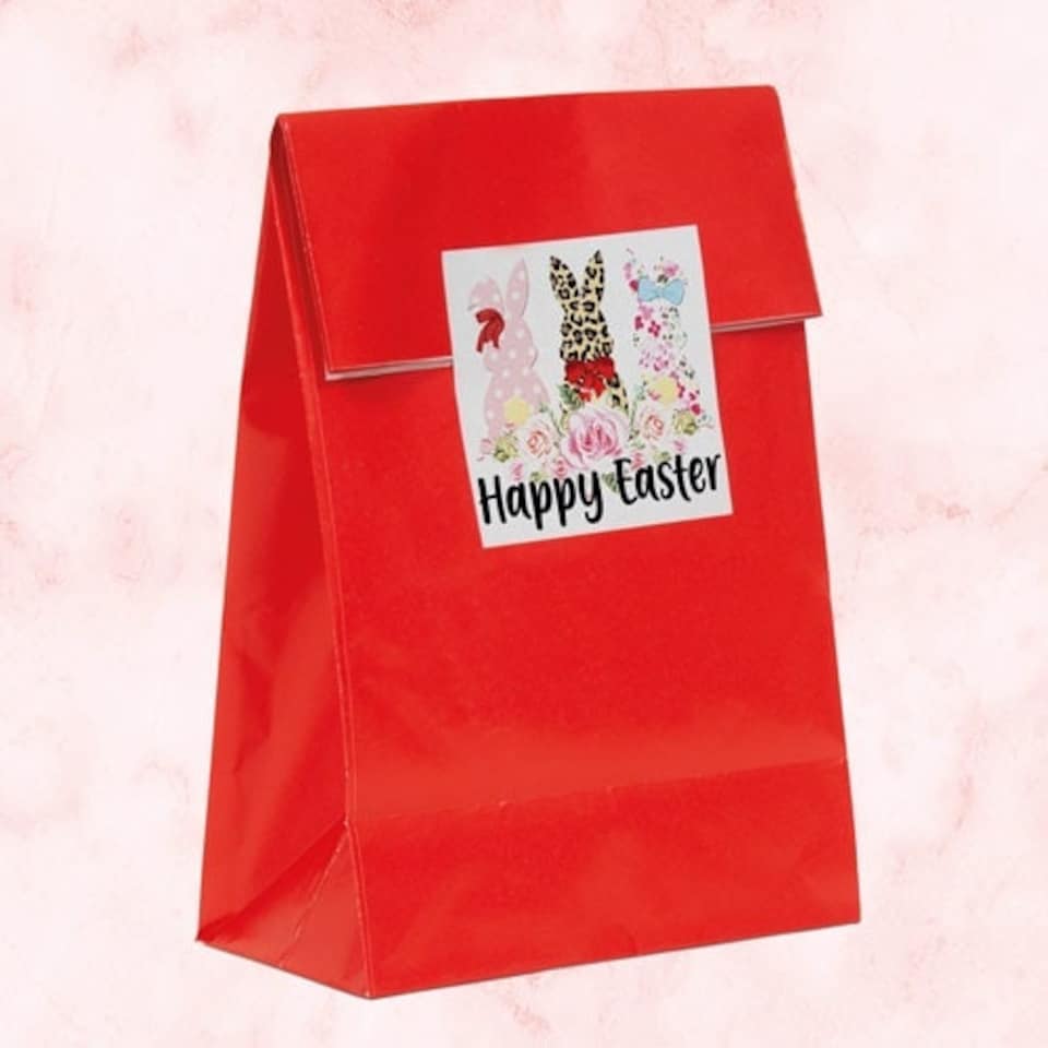 image 1 of Happy Easter Square Stickers 65mm - Sheet of 12