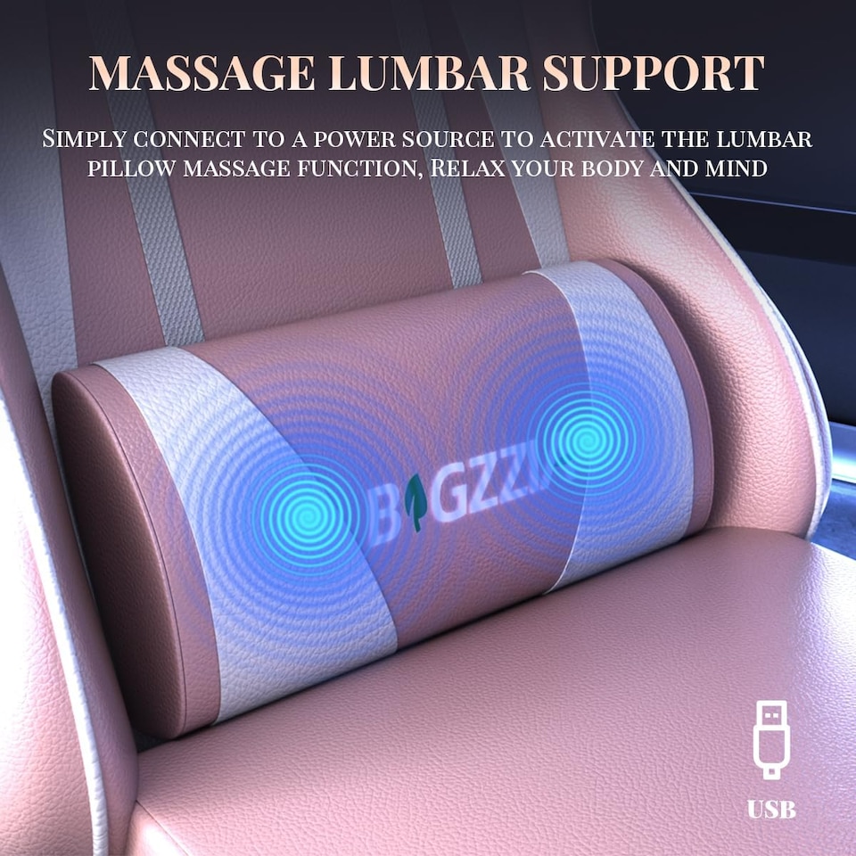 image 1 of Rattantree Ergonomic Gaming Chair Massage Lumbar Footrest Leather Swivel 150 Kg Capacity