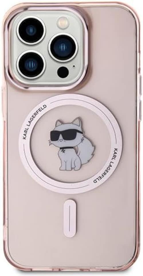 image 1 of Karl Lagerfeld IML Choupette Case with MagSafe for iphone 15 Pro 6.1 Pink - KLHMP15LHFCCNOP