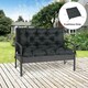 image 2 of Outsunny 3 Seater Garden Bench Cushion Outdoor Seat Pad with Ties Black | Black | 2 Seater