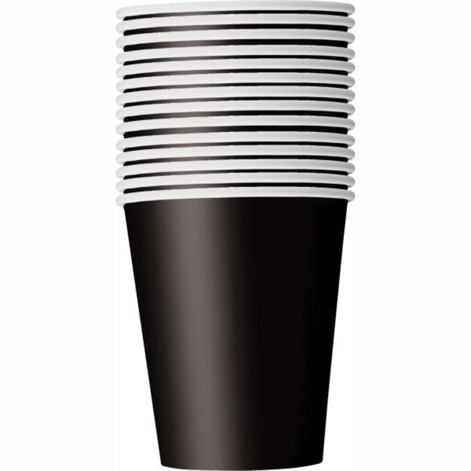 image 1 of Pack of 14 Midnight Black 9oz Paper Cups