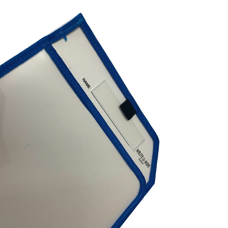 image 1 of Blue Edge Clear Dry Erase Write and Wipe Reusable Sleeve Pocket