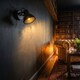image 6 of Vintage and Industrial Matte Black Spot Wall Light Fitting with Grill